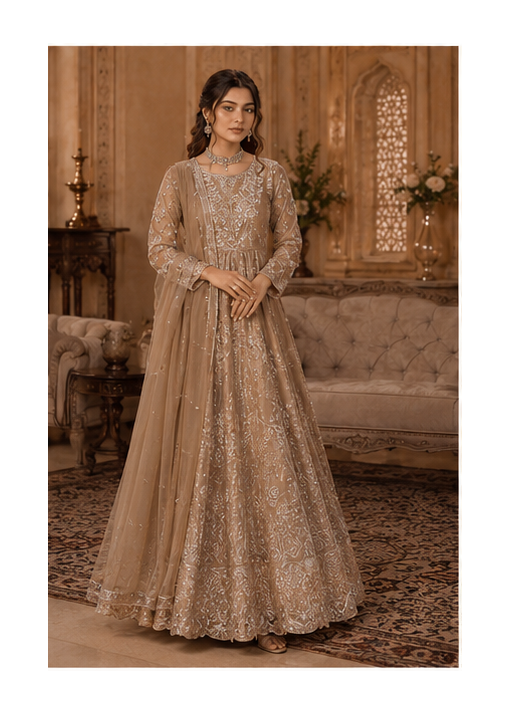 Champagne Grace Embroidered Maxi